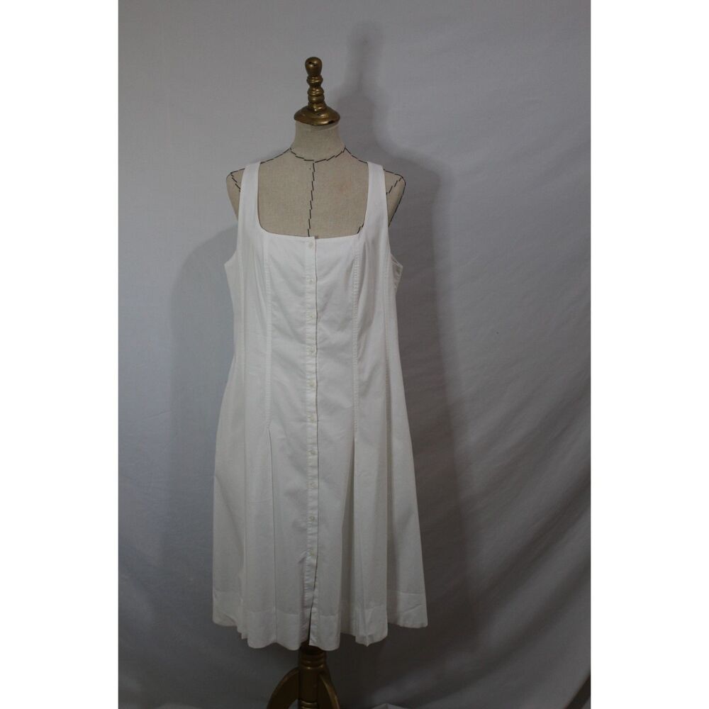 Banana Republic White button sleeveless dress 14 - Preppy Coastal grandaughter